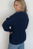 Harborline Cable Knit Sweater-Navy - Wear with style