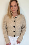 Harland Cable Knit Cardigan-Tan - Wear with style