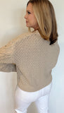 Harland Cable Knit Cardigan-Tan - Wear with style
