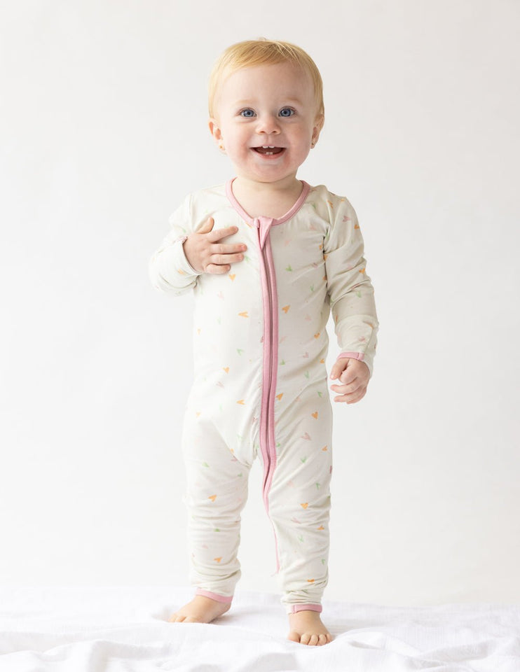 Heart Bamboo Convertible Footed Onesie - Wear with style