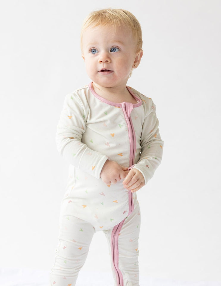 Heart Bamboo Convertible Footed Onesie - Wear with style
