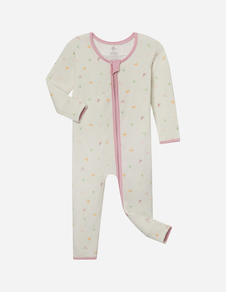 Heart Bamboo Convertible Footed Onesie - Wear with style