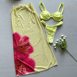Hibiscus rose three piece swimsuit - Wear with style