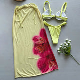 Hibiscus rose three piece swimsuit - Wear with style
