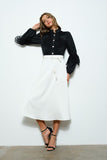 High Neck Long Sleeves Lace Blouse Top - Wear with style
