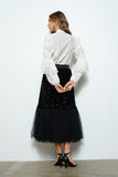 High Neck Long Sleeves Lace Blouse Top - Wear with style