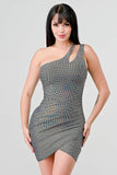 HOLOGRAM METALLIC KNIT ONE SHOULDER - Wear with style