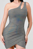 HOLOGRAM METALLIC KNIT ONE SHOULDER - Wear with style