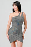 HOLOGRAM METALLIC KNIT ONE SHOULDER - Wear with style