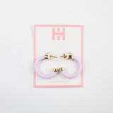 Mini  Hoops - Lavender with Pearls
