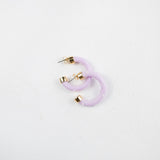 Mini  Hoops - Lavender with Pearls