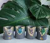 Set of 4 Small Crystal Air Plant Holders - Taper Candle Holders