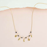 Black Spinel Mini Chain Loop Necklace