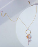 The Ammil Necklace - Rose Pink Gemstones