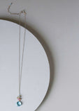 Aquamarine Quartz Gold Raindrop Necklace