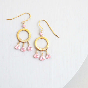 Rose Quartz Mini Boho Earrings