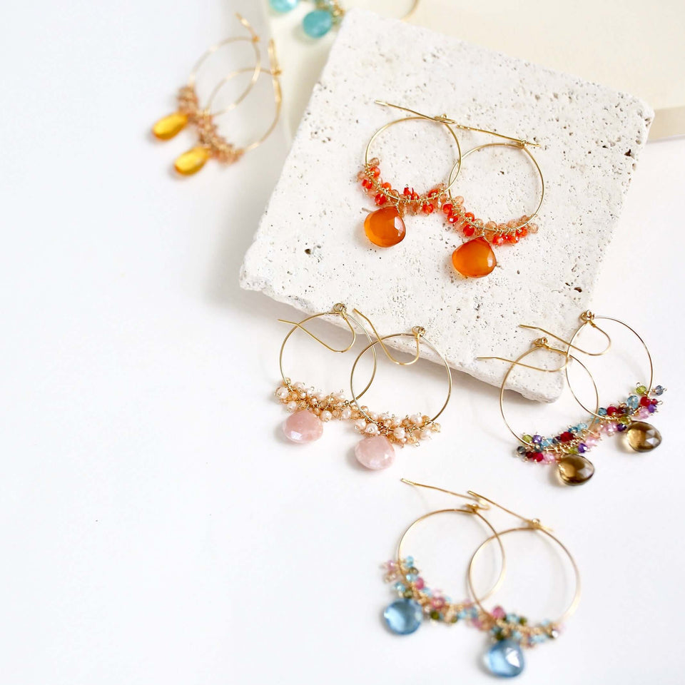 Aquamarine Quartz Swing Earring