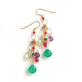 Green Onyx Rainbow Waterfall Earrings