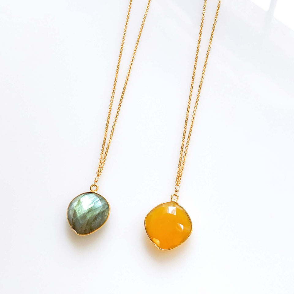 Yellow Chalcedony Pendant