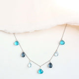Blue Gemstone Silver Sparkler Necklace