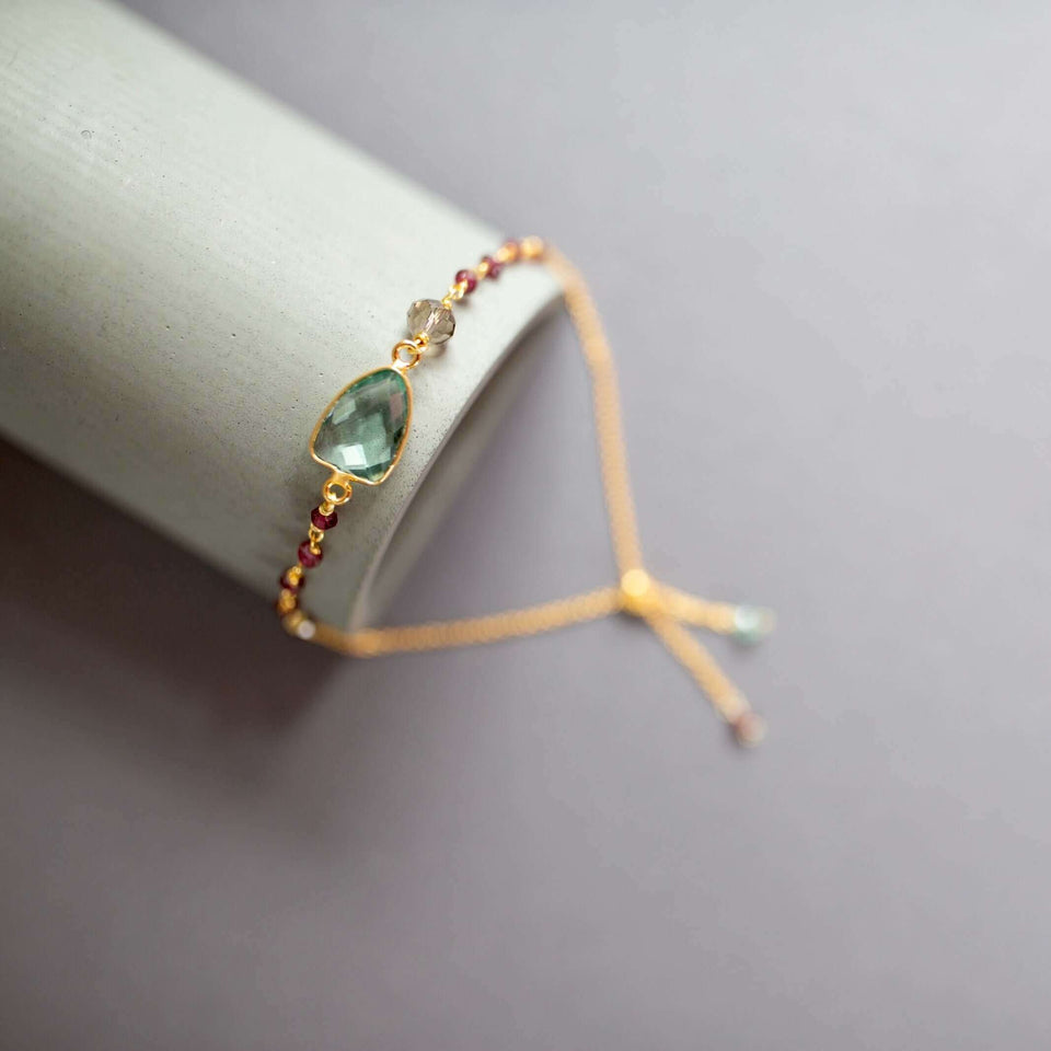 Green Amethyst Silver Isla Bracelet