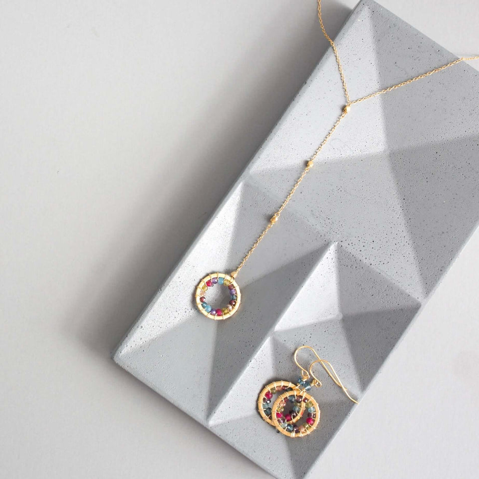 Rainbow Halo Mini Earrings