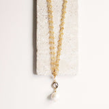 Aqua Chalcedony Pearl Convertible Necklace