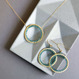 London Blue Quartz Halo Necklace