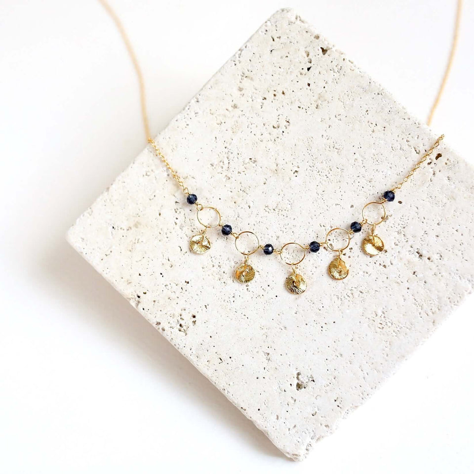 Orange Chalcedony Mini Chain Loop Necklace