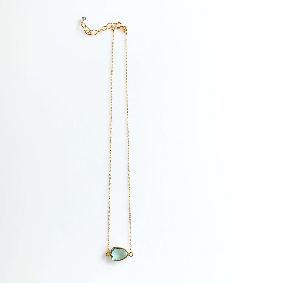 London Blue, Citrine and Garnet Minimalist Necklaces