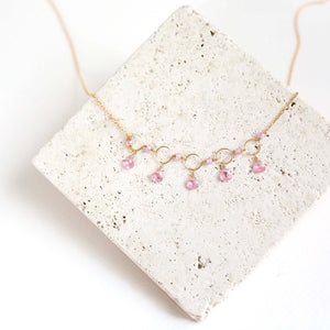 Rose Quartz Gemstone Mini Sparkler Necklace
