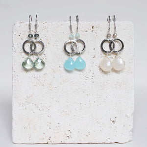 The Airie Earring - Blue Chalcedony Silver
