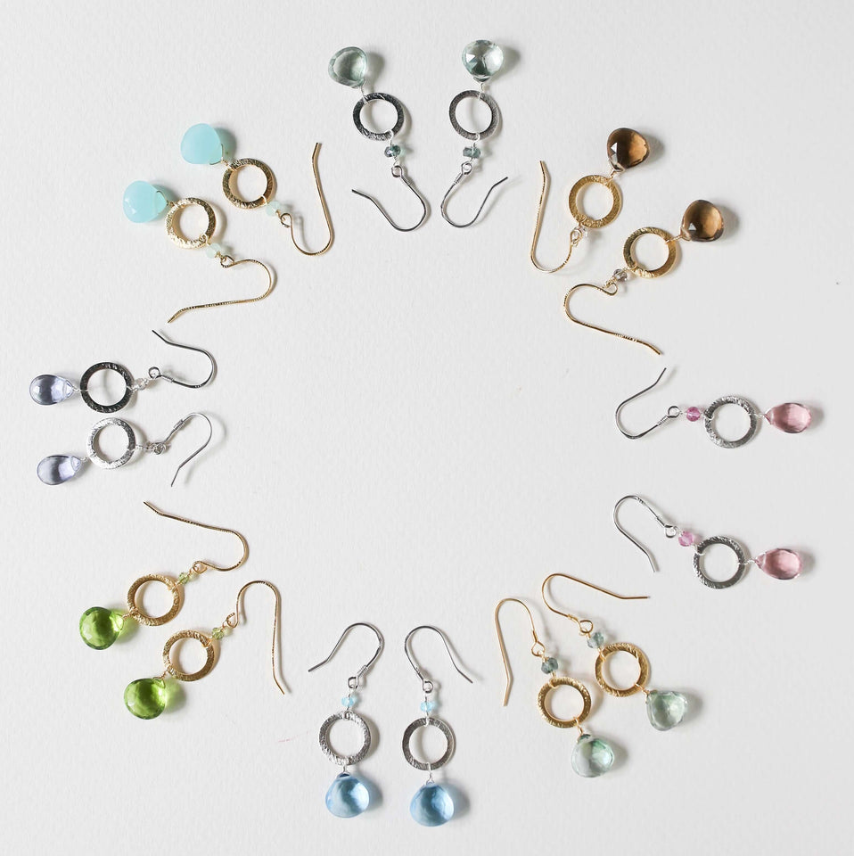 The Airie Earring - Smoky Quartz Gold