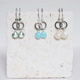 The Airie Earring - White Chalcedony Silver