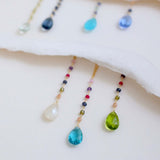 Peridot Green Quartz Yoga Pendant Necklace - Gold