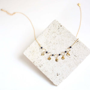 Black Spinel Mini Chain Loop Necklace
