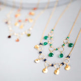 Black Spinel Mini Chain Loop Necklace