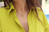 Initial Omega Toggle T Bar Dainty Necklace - Wear with style