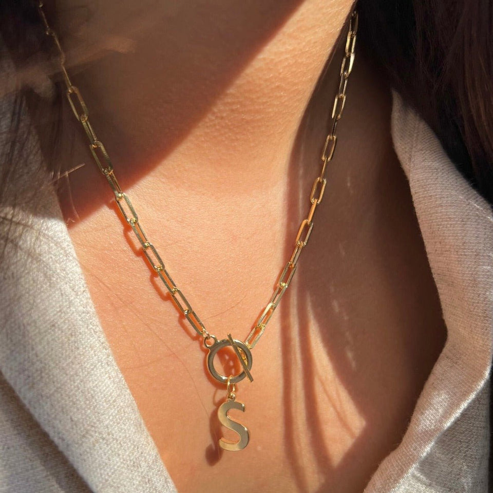 Initial Paperclip Necklace - Wear with style