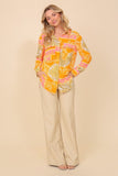 Italian Print Button Down Top - Wear with style