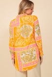 Italian Print Button Down Top - Wear with style