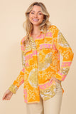 Italian Print Button Down Top - Wear with style