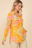 Italian Print Button Down Top - Wear with style