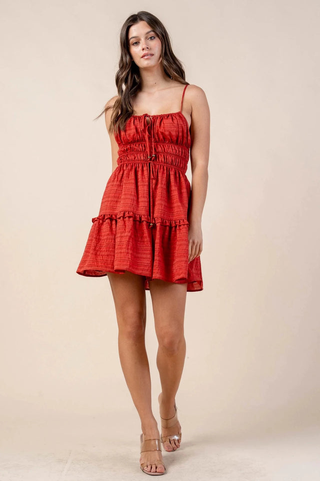 JACQUARD NYLON RAYON MINI DRESS - Wear with style