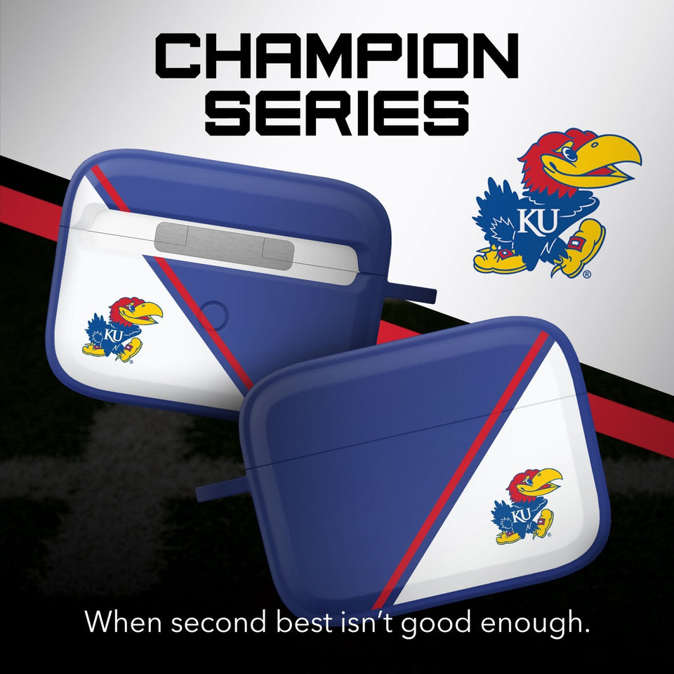 Kansas Jayhawks HDX Champion Series Apple AirPods Pro 1 & 2 Case Cover - Wear with style