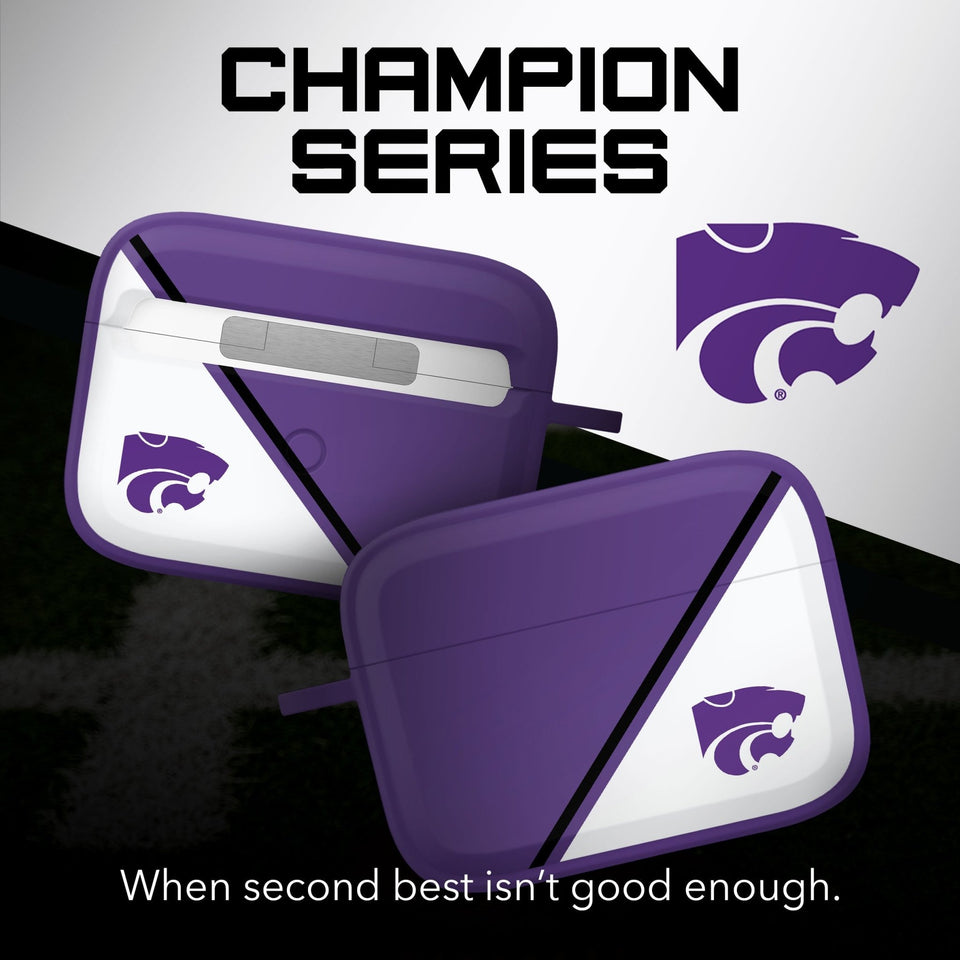 Kansas State Wildcats HDX Champion Series Apple AirPods Pro 1 & 2 Case Cover - Wear with style