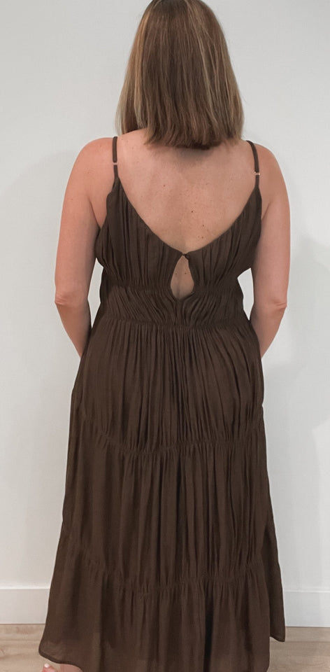 Kendra Midi Dress-Cocoa - Wear with style