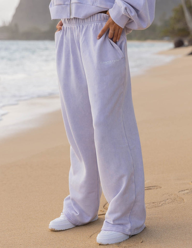 Kingdom Club Lavender Wide Leg Sweatpant - Wear with style