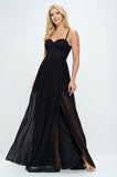 Lace Detail Bustier Floor Length Maxi Dress - Wear with style