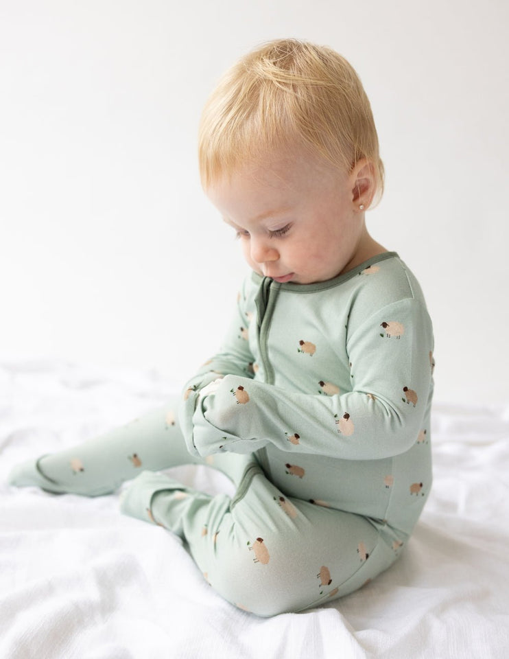 Lamb Bamboo Convertible Footed Onesie - Wear with style